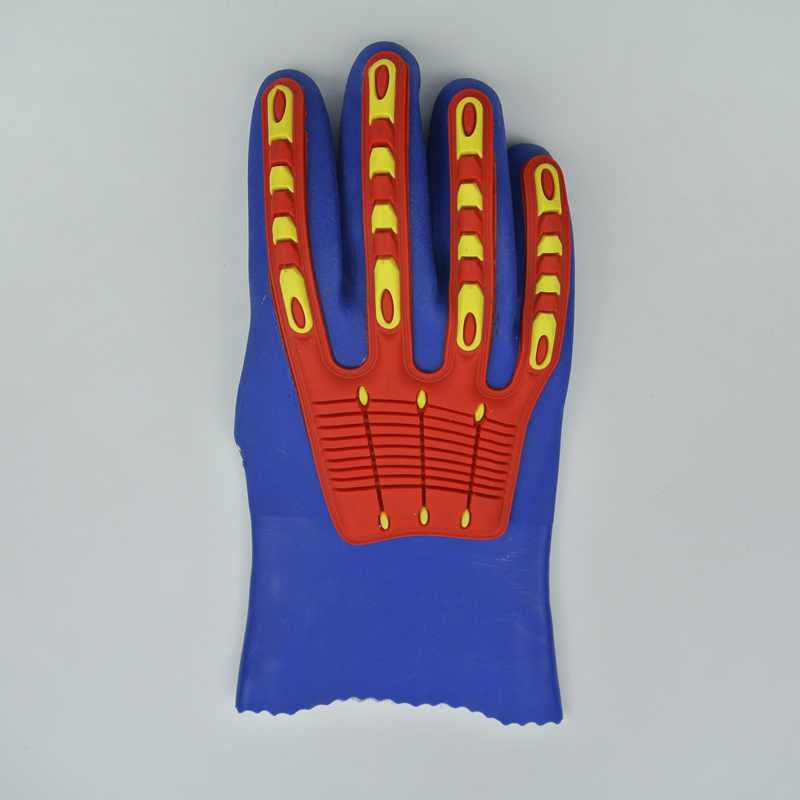 Blaue PVC-Handschuhe mit TPR