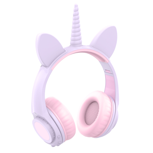 Headphone campuran Unicorn telinga kucing Lighting terbaru