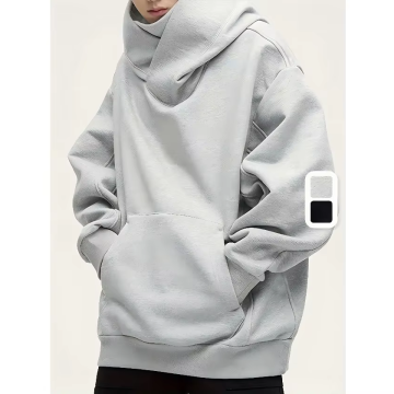 Custom di colore solido da uomo personalizzato con cappuccio con la fluff e le spalle per lancio