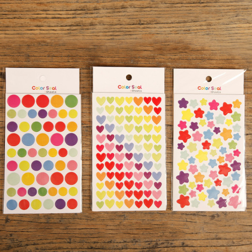 6Pcs/lot Heart Star Paper Sticker DIY Photo Album Decoration Sticker Scrapbooking Diary Stationery For Girls