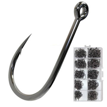 Wholesale High Carbon Steel Black Gold Fishing Hooks 100pcs/Box 3-12#