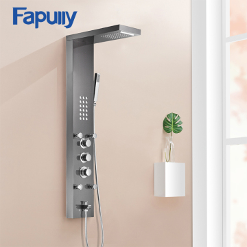 Black Oil Rubbed Bronze Shower Panel with Thermostatic Faucet