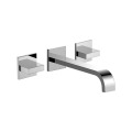 Double handle basin mixer for concealed installation