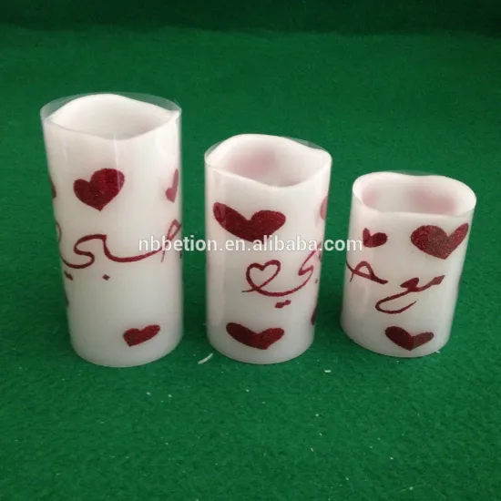 flameless flicking led candle set of 3 led candles valentine decorative led candle printed led candle