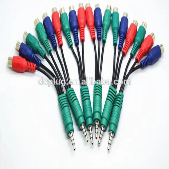 High quality Y Splitter AV adapter Audio rca cable 3.5mm 4-pole to 3 RCA Cable M/F