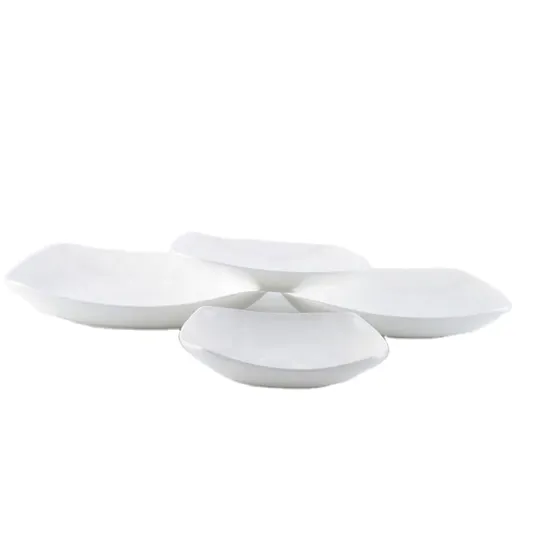 Custom logo restaurant plain white round porcelain dinner