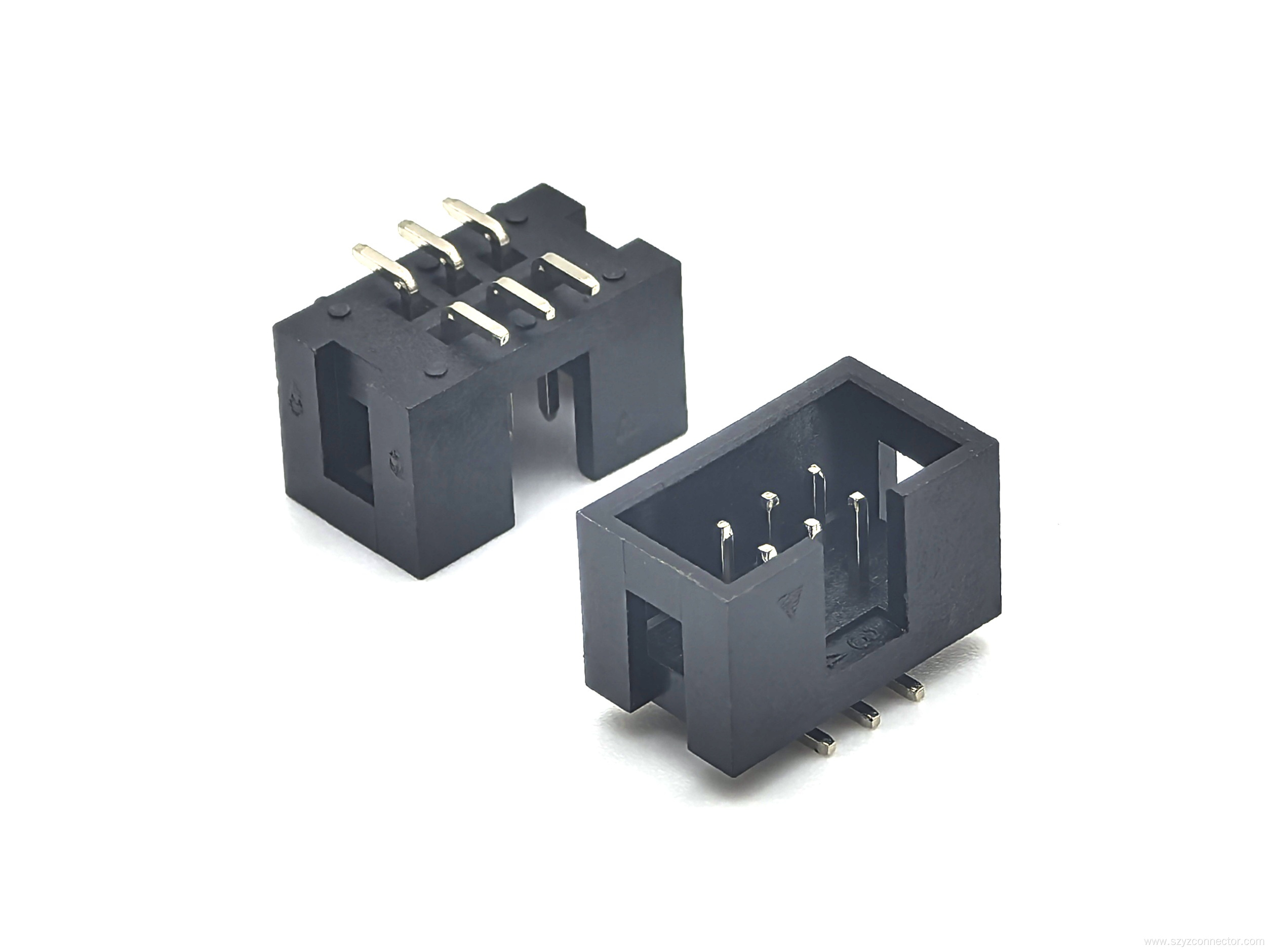 2.54mm Pitch Box header Connector SMT H10.32mm 2*3P
