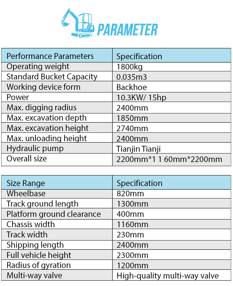 1 8ton Mini Excavator