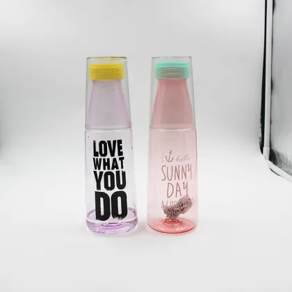 Plastic Mini Cup drinking water bottle with lid Portable cup