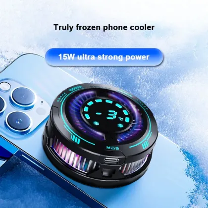 Magnetic Mobile Phone Radiator Game Cooler with Large Screen Temperature Display