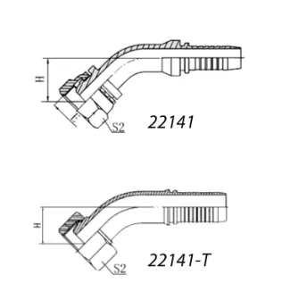 High-Quality Huacheng BSP Female Multi-Seal Hydraulic Elbow Connector 22141 45°