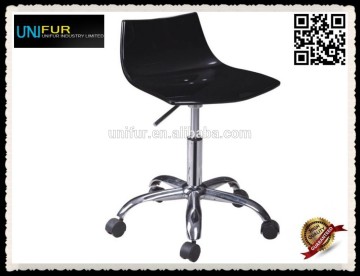 Gas lift side acrylic chair with casters