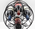 Soporte para vino decorativo de alambre metálico
