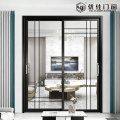 Porta deslizante de vidro com moldura fina para quarto