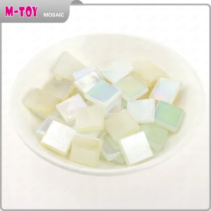 SJ199 white ice jade 15x15 transparent glass sculpture wall art