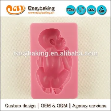 Cute custom baby lying silicone mold for soap