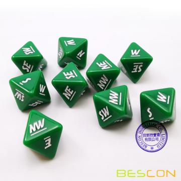 Ensemble de dés Emotion, Météo et Direction de Bescon, Ensemble de 3 dés RPG polyèdre exclusif en bleu, vert, jaune