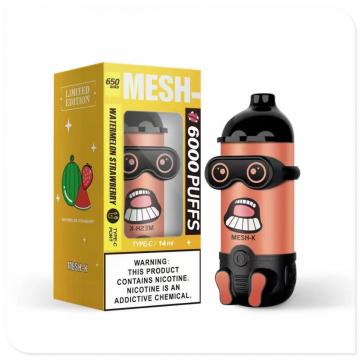 mesh-x mesh-k 6000パフは使い捨ての蒸気を充電します