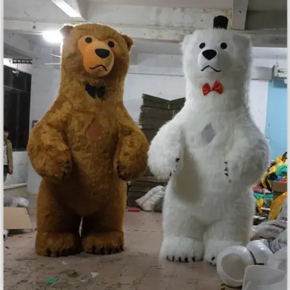 Customize Large 2.2m Inflatable Walking Bear Costume Mascot