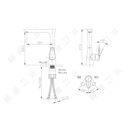 Mezclador de cocina de latón para el hogar Grifo de lavabo de cocina