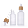 Frosted Glass Dropper Bottles Eye Dropper Bamboo Lids