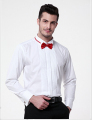 Herren französischen Stulpen Kleid Shirt mit Fliege für Hochzeit