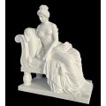 Marble Seated Lady Statue Elegant Garden Sculpture
