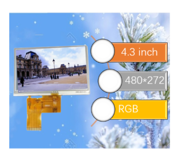 4.3 Inch TFT LCD 480x272 Resolution RGB Interface Custom Display Screen