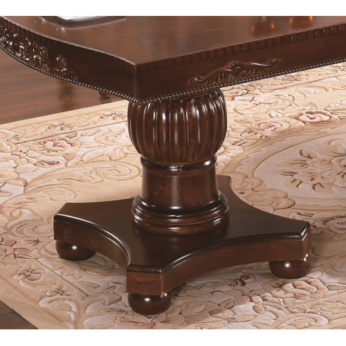 Mesa y silla de comedor de madera maciza tallada antigua