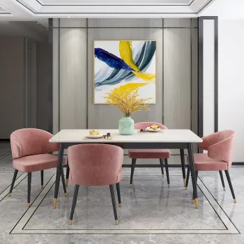 180cm Rectangular Marble Top Dining Table Set for Restaurant Dining Room Furniture