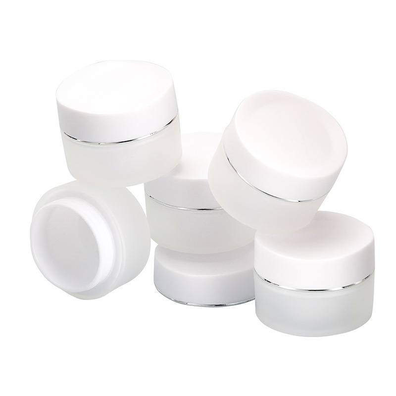 15 g de color mate paquete cosmético helado PP Jarra de crema para la cara de doble capa para crema para el cuidado de la piel
