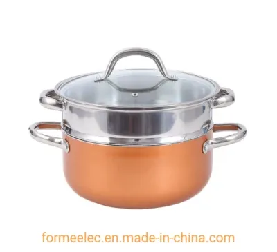 17 Pieces Pot Set Saucepot Fry Pan Sauce Pan Copper Induction Cookware Set