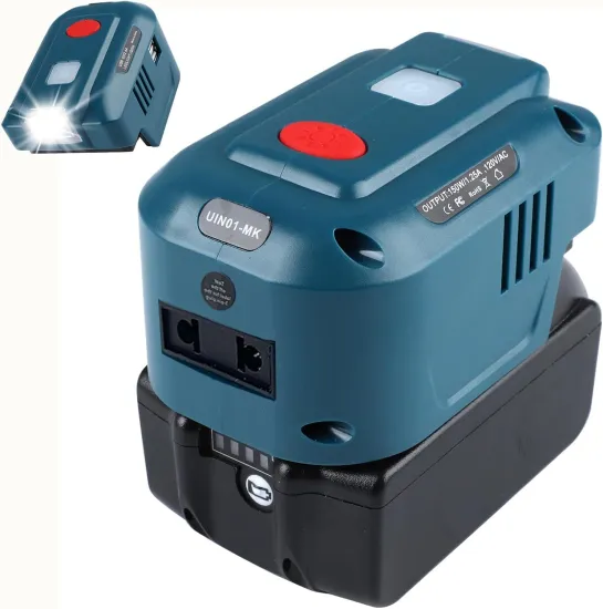 150W Power Supply Inverter with LED Light and AC 220-240V Battery Inverter for Makita Lithium Batteries