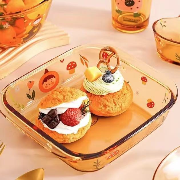 Exquisite Glass Printed Dinnerware Set