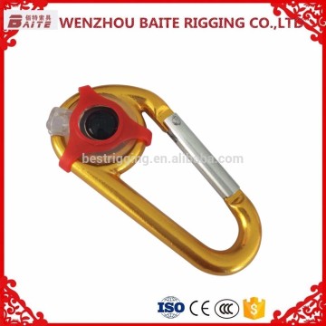 Mutifunction LED Squeeze Light Key chain Carabiner Aluminum snap hook made in China