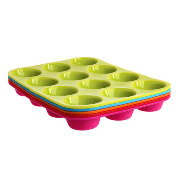 12 cavities Cake Muffin Tray FDA LFGB Silicone Grade