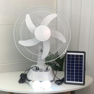 12 Inch 5 Blade Rechargeable Solar Home Fan - Operation Metal Grill
