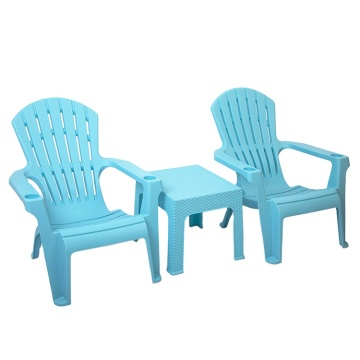 Green Blue PP Plastic Table and Chair Set for Balcony, Patio, and Indoor Dining by Manufacturer