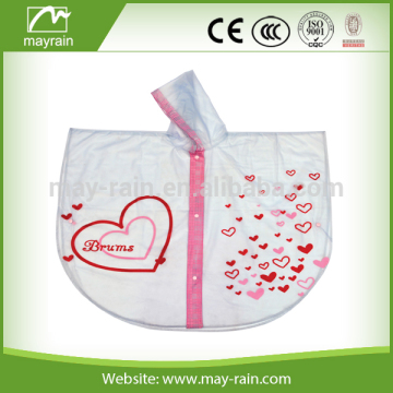 clear pvc poncho with printing