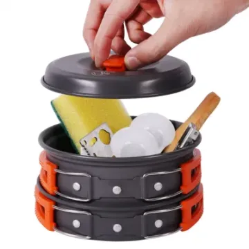 Wholesale Price Mess Kit Backpacking Lightweight Compact Hiking Picnic Camping Cookware Set
