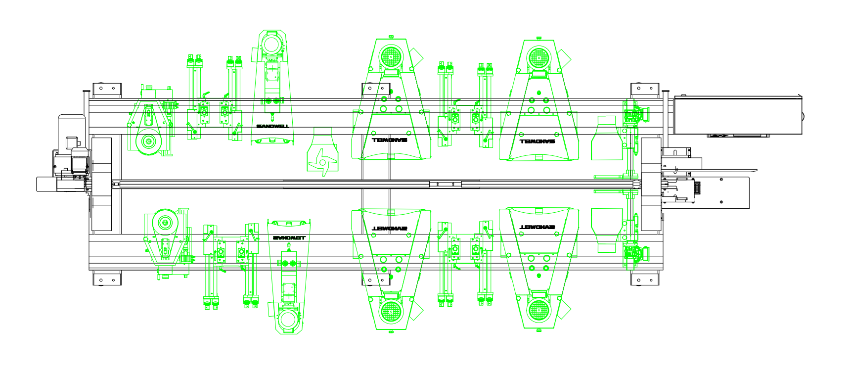 Industrial Automated UV Roller Coating Sanding Equipment