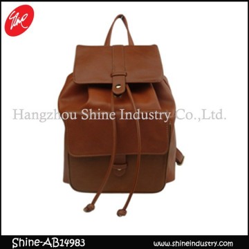 fashion pu mochila/brown backpack for ladies