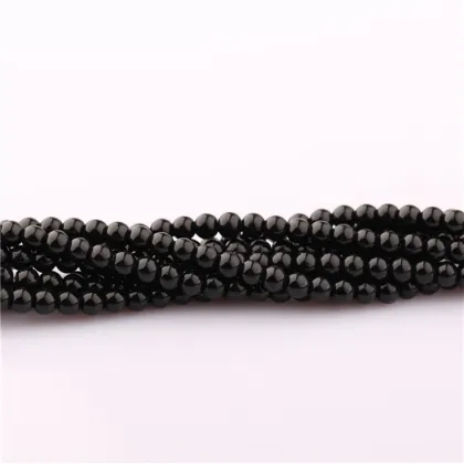 Alibaba wholesale high quality black jade/ Malaysia dyed jade round faceted smooth jade