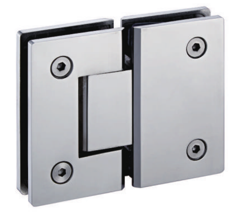 Square rounded 180 degree glass shower hinge