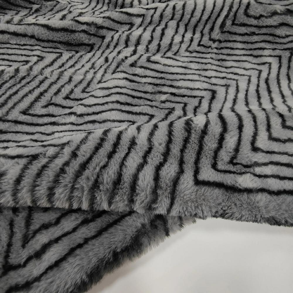 Tissu de fourrure imprimé de Herringbone à fourrure de haute qualité