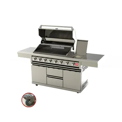 Hand Pushing Firing Gas BBQ Grill Cabinet with Faucet