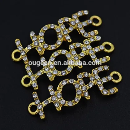 double loop hope letter adapting piece woven bracelet necklace alloy accessories with stone