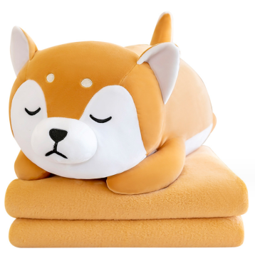 Plush Shiba Inu Mermaid Doll Pillow and Blanket Cover