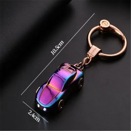 Car KeyChain Car Shape Keyring With Led Light Key Ring Holder Key Chain Keyring Pendant Key Holder Car Accessories