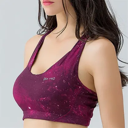 Customized full printing yoga cropped top bra